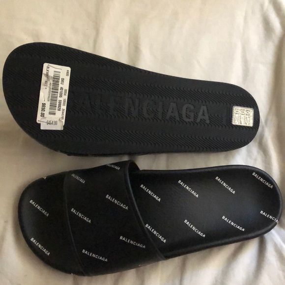 Balenciaga Logo Pool Slides - Picture 2 of 5